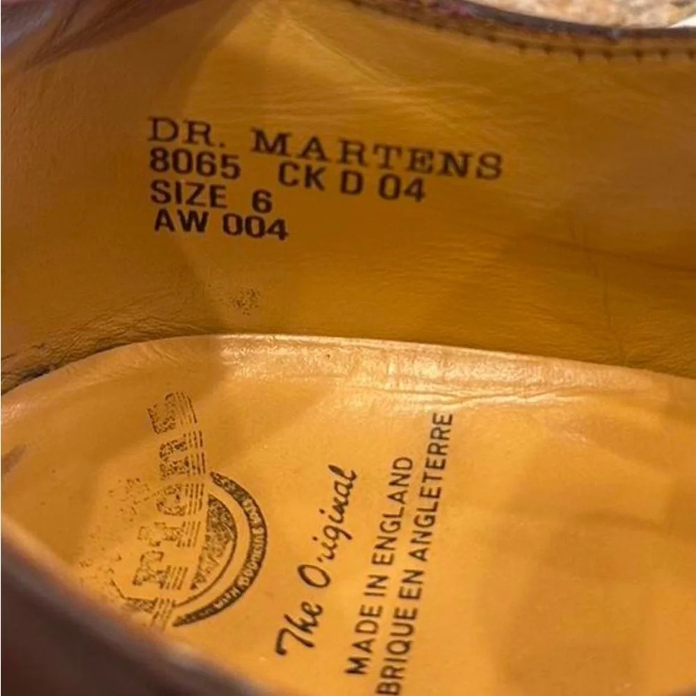 Vintage Dr. Martens 8065 Mary Jane Shoes Brown Made in England Women’s UK 6